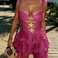 Pink Fashion Shiny Cute Ruffle Short Chiffon Homecoming Dress Birthday Holiday Party Dress gh4849
