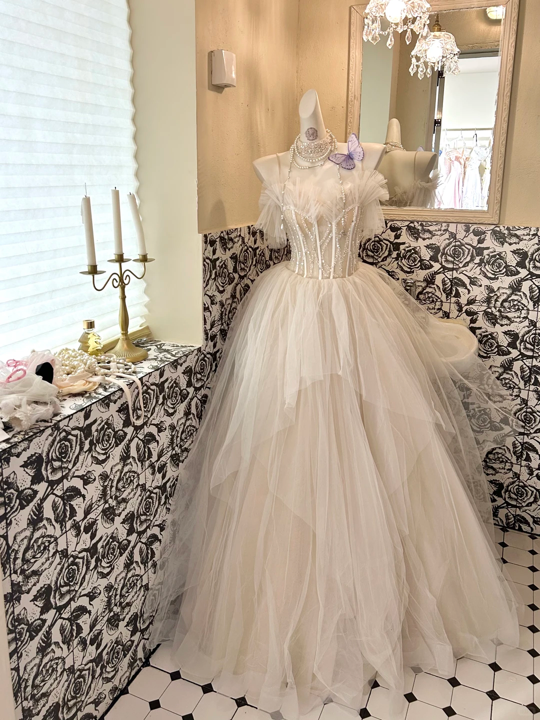 Ivory Spaghetti Strap Off-the-Shoulder Rhinestone Boned Cinched Waist Voluminous Skirt Long Romantic Dress, Wedding Gown gh7797