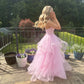 Pink fashion sweet long elegant tulle floor-length ball gown evening gown graduation gown coming of age ceremony gown gh3352