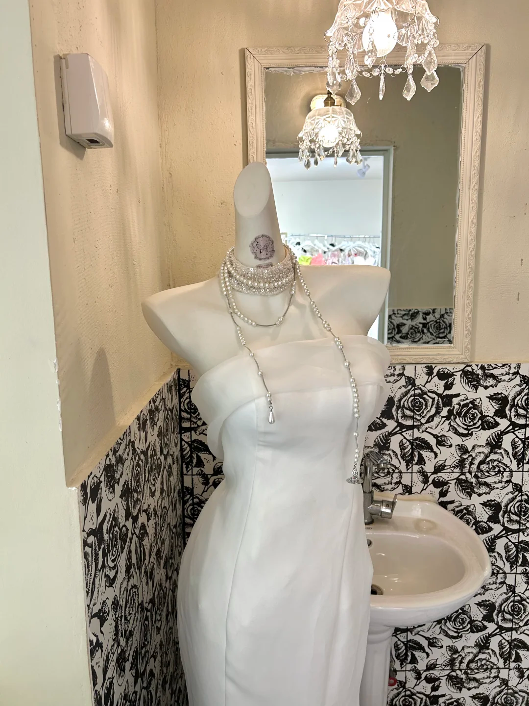 White Satin Minimalist Strapless Waist-Cinched Figure-Flattering Sexy Mermaid Long Romantic Dress, Wedding Gown gh7756