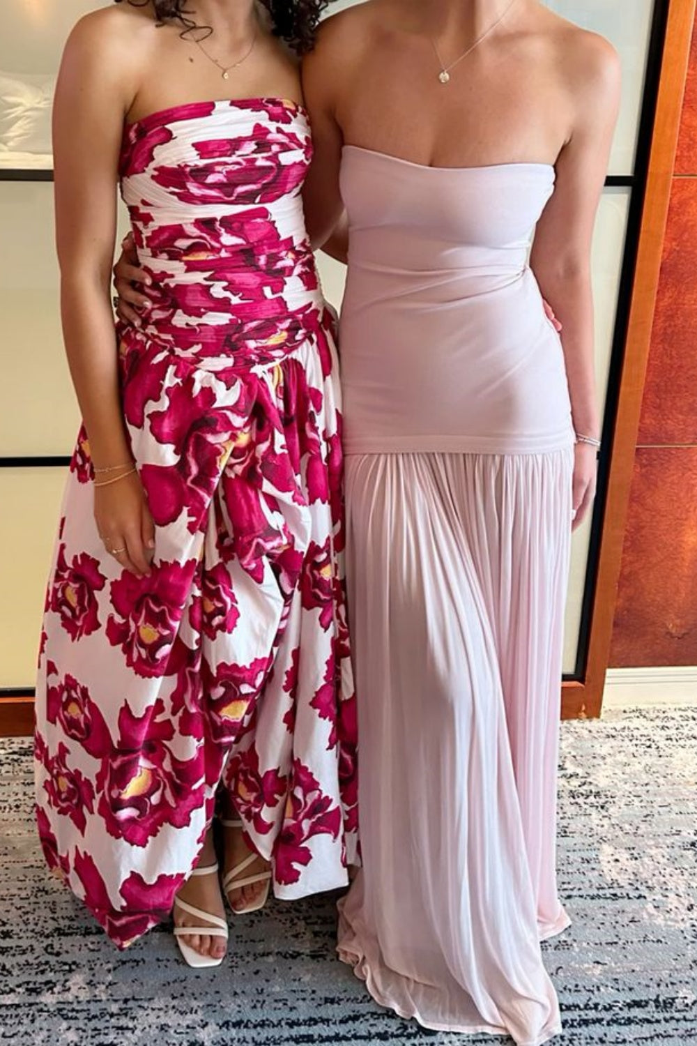 girlhomeshops-Pink Tube Top Fashionable And Comfortable Dress Long Basic Dress gh5858