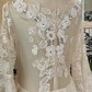 Ivory Long Sleeve Lace Waist-Cinched Full Flared Skirt Romantic Dress, Wedding Gown gh7662