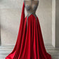 Girlhomeshops-Red gorgeous exquisite beading sexy elegant long satin prom dress evening dress party dress gh5402