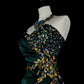 girlhomeshops- Green Retro Beaded Trailing Evening Gown gh6213