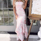 Rosa Elegante Mode Blumen Lange Slim Fit prom kleid Abendkleid Party Kleid Brautjungfer Kleider gh3316
