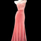 Rosa glänzend schlichte Mode elegante herzförmiger Ausschnitt eine Schulter lange Samt Pailletten Tüll bodenlangen Schleppe Ballkleid Abendkleid Ballkleid gh4073