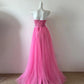 Rosa Wunderschöne Glänzende Mode Elegante Lange Bodenlangen Pailletten Tüll Ballkleid Abendkleid Partykleid Abendkleid gh4041