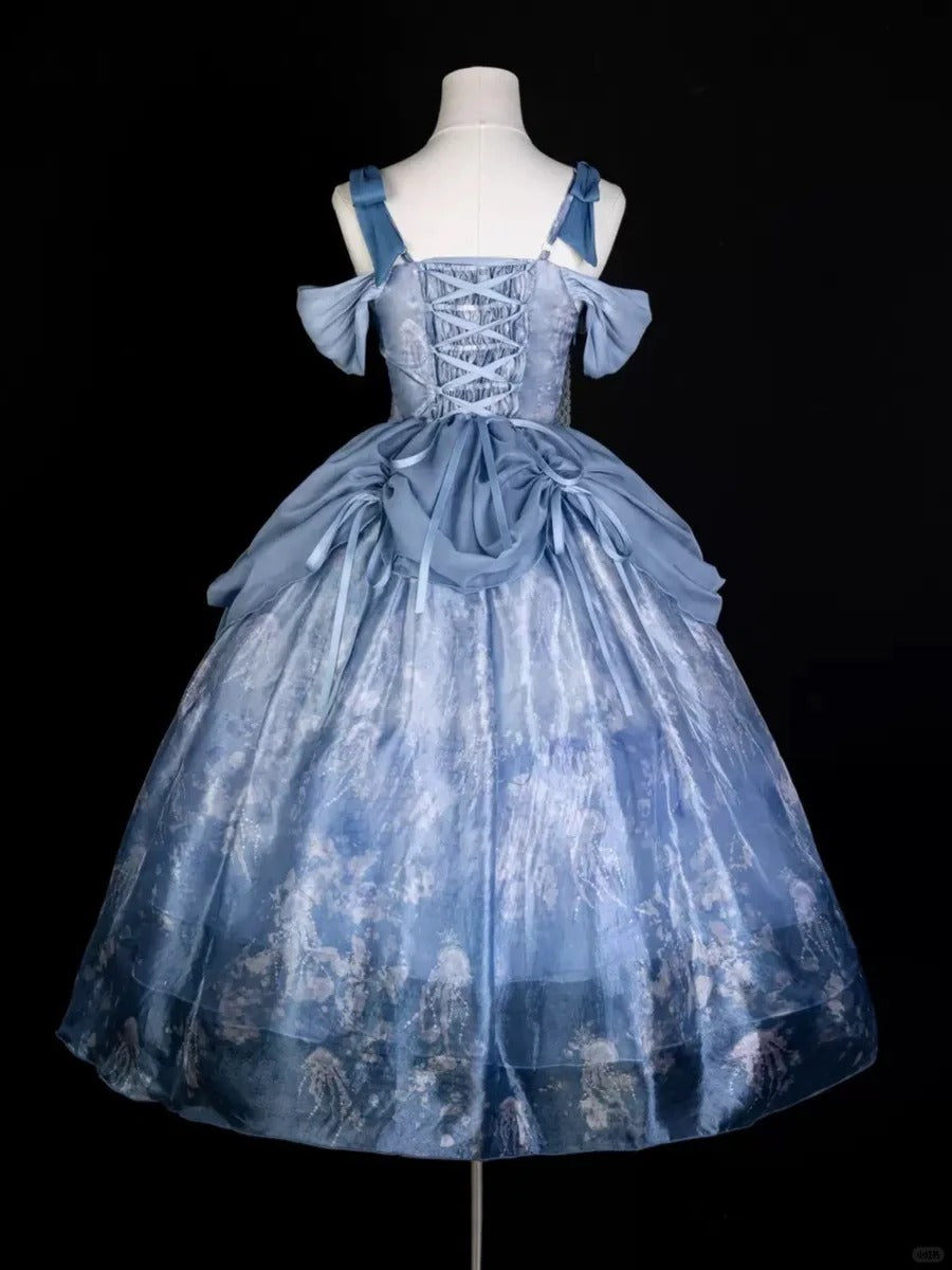 Girlhomeshops-Blaues süßes, modisches, kurzes Tüll-Heimkehrkleid, Geburtstagskleid, gh5344