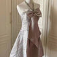 Pink beautiful and elegant bow short homecoming dress dress skirt prom dress evening dress gh4335