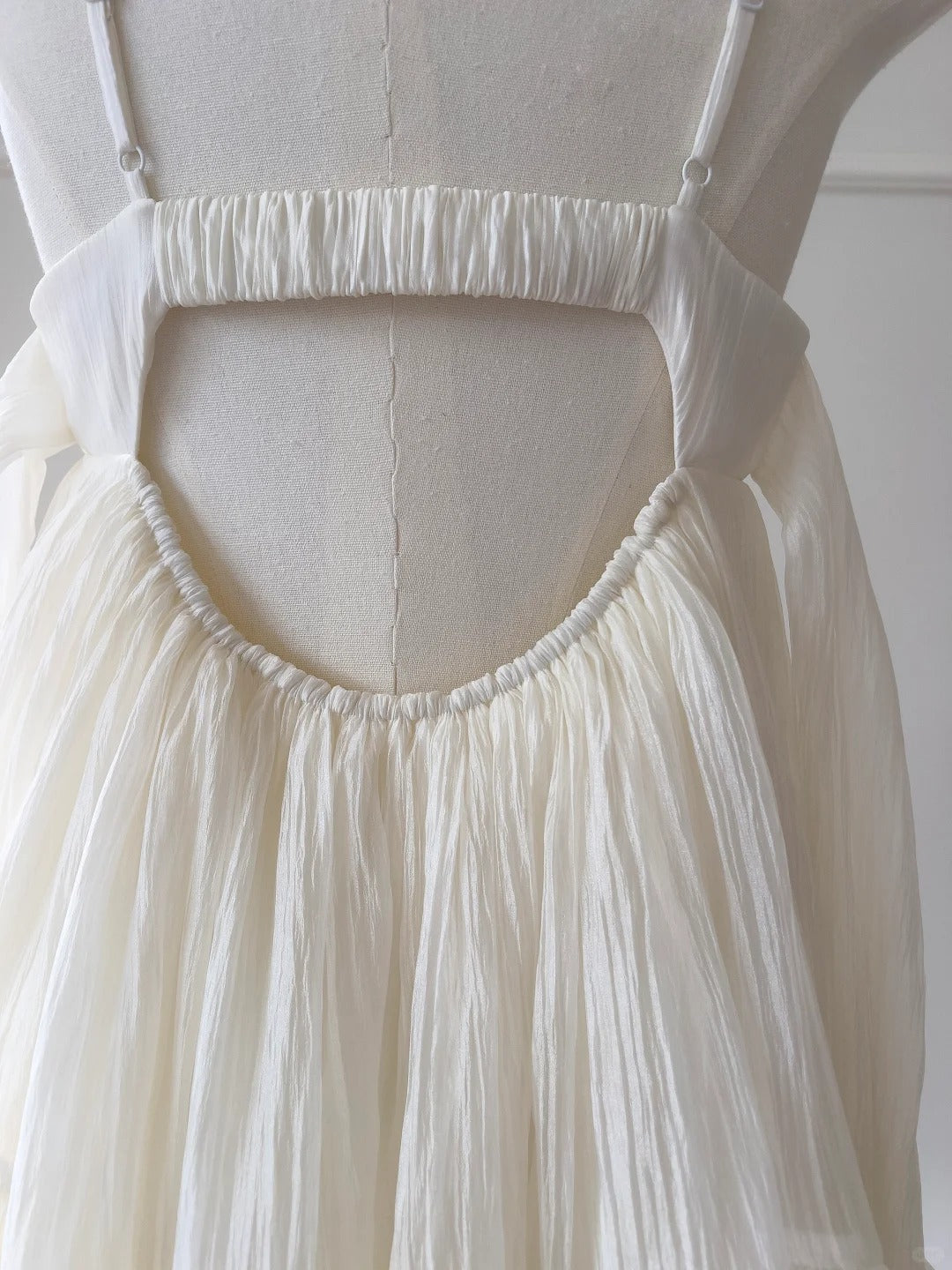 Robe de soirée courte en mousseline de soie fantaisie blanche, tenue de fête en plein air, gh4764
