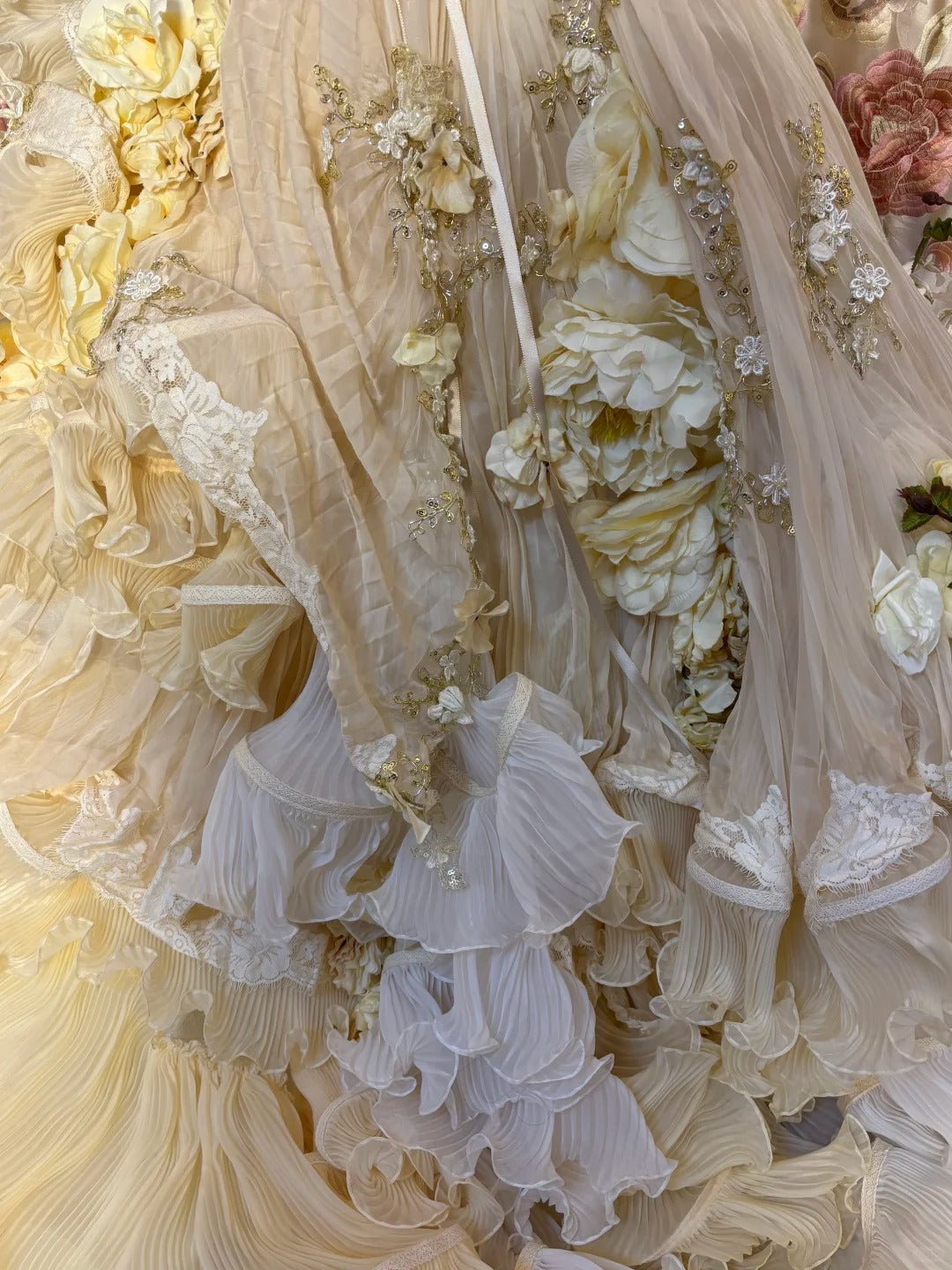 Robe de soirée longue en tulle à fleurs jaunes et perles, robe de mariée pour adulte, gh4572
