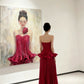 girlhomeshops-Off-The-Shoulder Bodycon Satin Floor-Length Ball Gown Prom Dress gh5964
