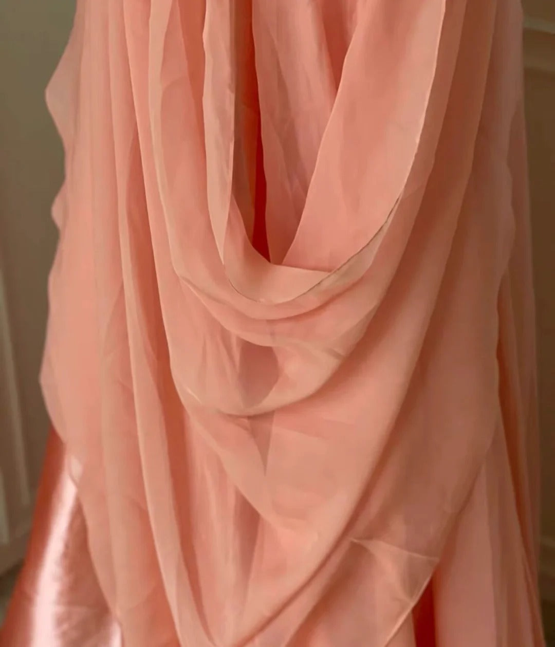 ✨Robe de soirée longue en mousseline de soie rose fantaisie déesse grecque gh4269