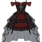 Girlhomeshops-Black red beaded tulle lace short homecoming dress birthday dress gh5347
