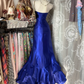 Dark Blue Strapless Fitted Mermaid Long Evening Gown gh7138