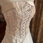 Ivory Strapless Waist-Cinched Voluminous Skirt Prom Gown, Birthday Dress, Bridal Wedding Gown gh7268