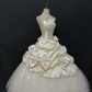 Light Apricot Satin Strapless Romantic Gown, Cinched Waist, Voluminous Princess Skirt, Wedding Dress & Bridal Gown gh8222