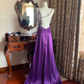 Purple Spaghetti Strap Waist-Cinched Sexy Long Prom Gown, Evening Formal Dress gh7238