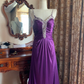 Purple Spaghetti Strap Waist-Cinched Sexy Long Prom Gown, Evening Formal Dress gh7238