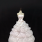 Blush Pink Strapless Gown, Cinched Waist, Voluminous Princess Skirt, Elegant Cute Romantic Dress, Wedding Gown gh8093