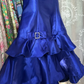 Dark Blue Strapless Fitted Mermaid Long Evening Gown gh7138