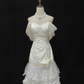 White Off Shoulder Vintage Romantic Long Gown, Embroidered Design, Cinched Waist & Slim Fit, Wedding Dress & Bridal Gown gh8177