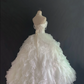 White Spaghetti Strap Lace Romantic Luxury Gown, Cinched Waist, Voluminous Princess Skirt, Wedding Dress & Bridal Gown gh8268