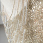 Robe de soirée longue en tulle, élégante et brillante, couleur champagne doré, gh4870