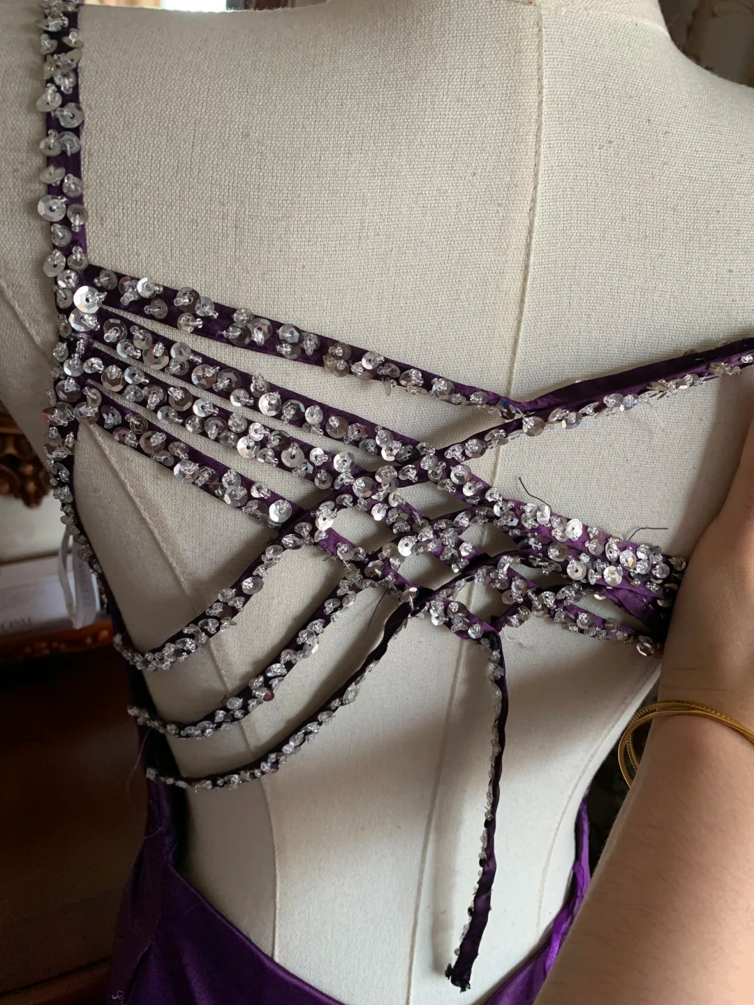 Purple Spaghetti Strap Waist-Cinched Sexy Long Prom Gown, Evening Formal Dress gh7238
