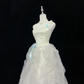 Light Green Cinched Waist Elegant Voluminous Skirt Long Romantic Dress, Wedding Gown gh8053