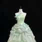 Sage Green Fresh Strapless Cinched Waist Voluminous Skirt Long Romantic Dress, Wedding Gown gh7834