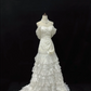 White Off Shoulder Vintage Romantic Long Gown, Embroidered Design, Cinched Waist & Slim Fit, Wedding Dress & Bridal Gown gh8177