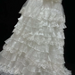 White Off Shoulder Vintage Romantic Long Gown, Embroidered Design, Cinched Waist & Slim Fit, Wedding Dress & Bridal Gown gh8177