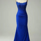 Blau/Grün/Rot Exquisite Glänzende Elegante Satin Lange Meerjungfrau Fit Bodenlangen Ballkleid Abendkleid Ballkleid gh4202