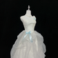 Light Green Cinched Waist Elegant Voluminous Skirt Long Romantic Dress, Wedding Gown gh8053
