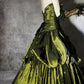 Green gorgeous exquisite beaded long satin ball gown evening dress party dress gh4500