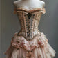 Pink Vintage Sweet Beaded Floral Short Chiffon Homecoming Dress Birthday Party Dress Prom Dress gh4690