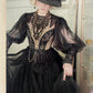 Dark Gothic Lace Tulle High Neck Long Sleeve Floor-length Ballgown Victorian Gothic Evening·Theme Party Dress gh6741