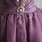 Lila Retro Palast Puffy Short Homecoming Kleid Prinzessin Kleid Taft Satin Organza handgefertigte Perlen Erwachsene Zeremonie Geburtstagsparty gh4373