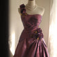 Symphony Purple Fashion Sexy Handmade Rose Flower Short Taffeta Satin Homecoming Dress Birthday Party Dress Cocktail Party Dress Evening Dress Retro Princess Dress Wedding Adult Ceremony Birthday Party gh3963