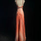 girlhomeshops - Robe de bal longue en mousseline orange élégante à dégradé de perles gh6246