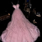 Pink shiny elegant long graduation gown evening gown gh6815