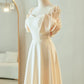 Champagner Elegante Mode Lange Bodenlangen Satin Brautjungfernkleider Ballkleid Abendkleid Hochzeitsgast Partykleid Hochzeit Mutter der Braut Kleid gh4001