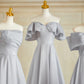 Silbergrau Elegante Mode Lange Satin Ballkleid Abendkleid Partykleid Brautjungfernkleider Ballkleid gh3997