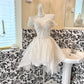 Weiß Glitzernde Perlen Kurzes Tüll Süßes Süßes Homecoming Kleid Geburtstagsparty Kleid Hochzeitskleid gh4263