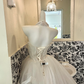 Ivory Strapless Waist-Cinched Voluminous Skirt Long Romantic Dress, Wedding Gown gh7706