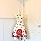 White Art Print Homecoming Dress Sleeveless Round Neck A-Line Cocktail Party Gown gh9378
