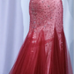 ✨Girlhomeshops-Burgundy Mermaid Prom Dress Spaghetti Strap Rhinestone Beaded Tulle Evening Gown gh9971