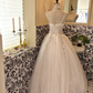 White Spaghetti Strap Waist-Cinched Voluminous Princess Skirt Elegant Romantic Dress, Wedding Gown gh7658