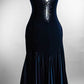 Robe de soirée longue en mousseline de soie, élégante et élégante, avec perles bleues, gh4224